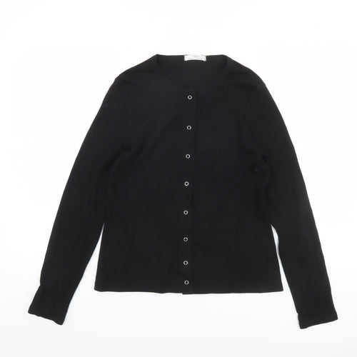 Marks and Spencer Women’s Black Cotton Button-Up Cardigan UK 10