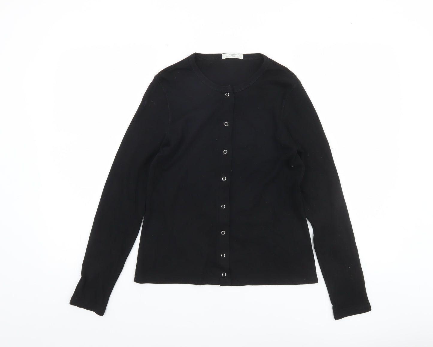 Marks and Spencer Women’s Black Cotton Button-Up Cardigan UK 10