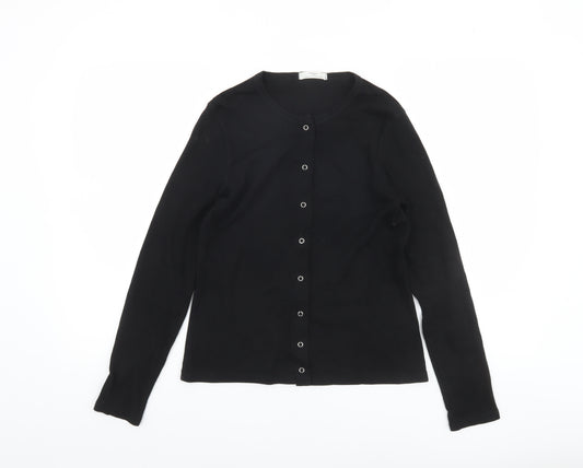 Marks and Spencer Women’s Black Cotton Button-Up Cardigan UK 10