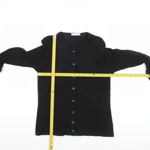 Marks and Spencer Women’s Black Cotton Button-Up Cardigan UK 10