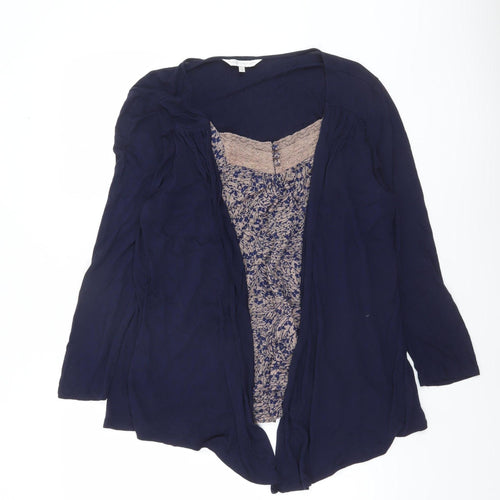 John Rocha Womens Blue Floral Lace Tunic Blouse Size 16