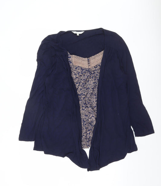John Rocha Womens Blue Floral Lace Tunic Blouse Size 16