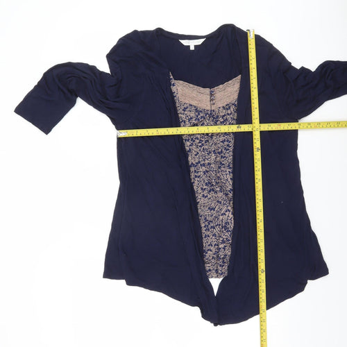 John Rocha Womens Blue Floral Lace Tunic Blouse Size 16