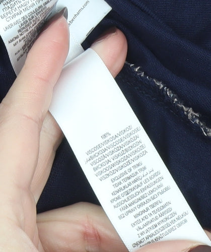 John Rocha Womens Blue Floral Lace Tunic Blouse Size 16