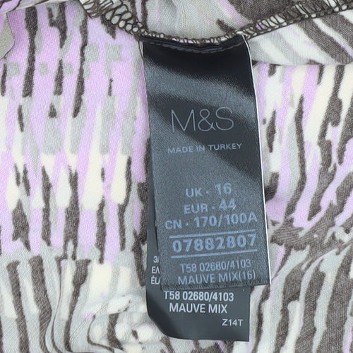 Marks and Spencer Women’s Multicoloured A-Line Jersey Dress Size 16