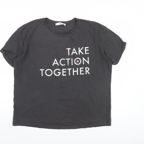 MNG Women's Black 'Take Action Together' T-Shirt Size M