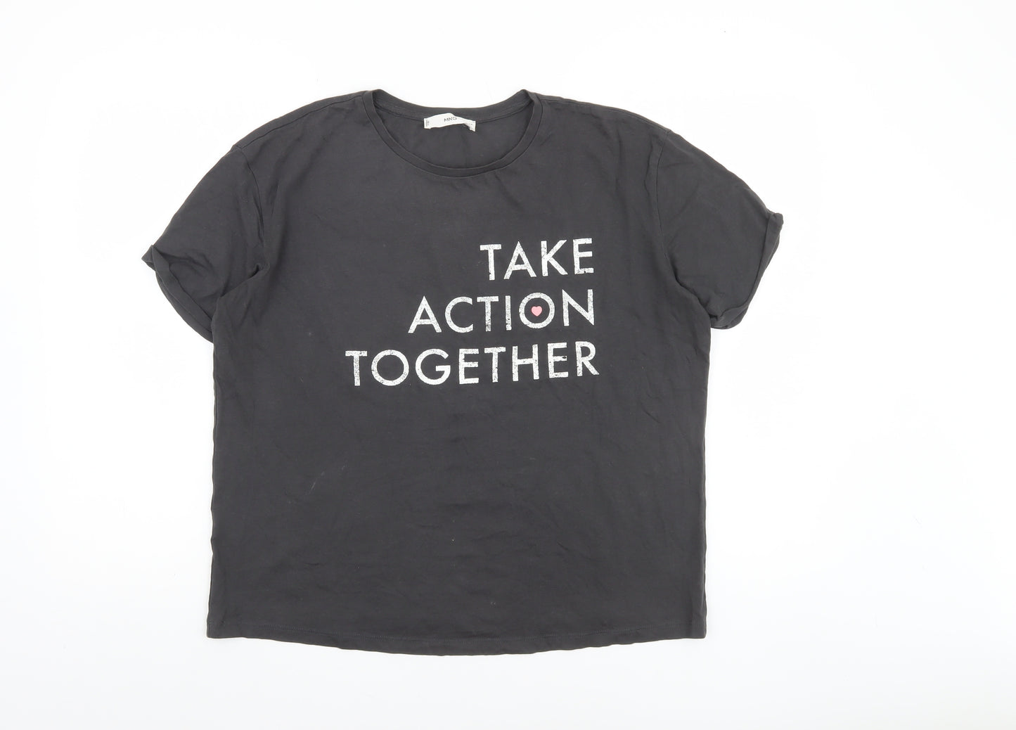 MNG Women's Black 'Take Action Together' T-Shirt Size M