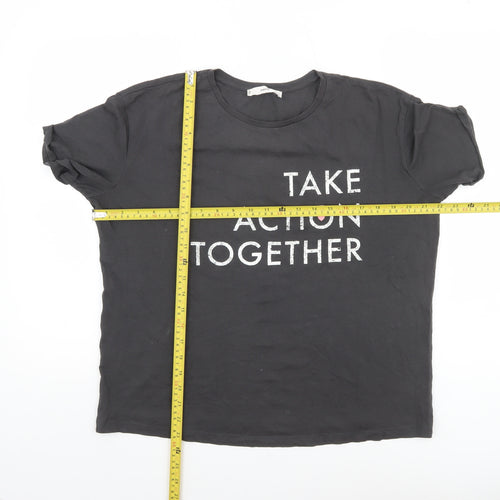 MNG Women's Black 'Take Action Together' T-Shirt Size M