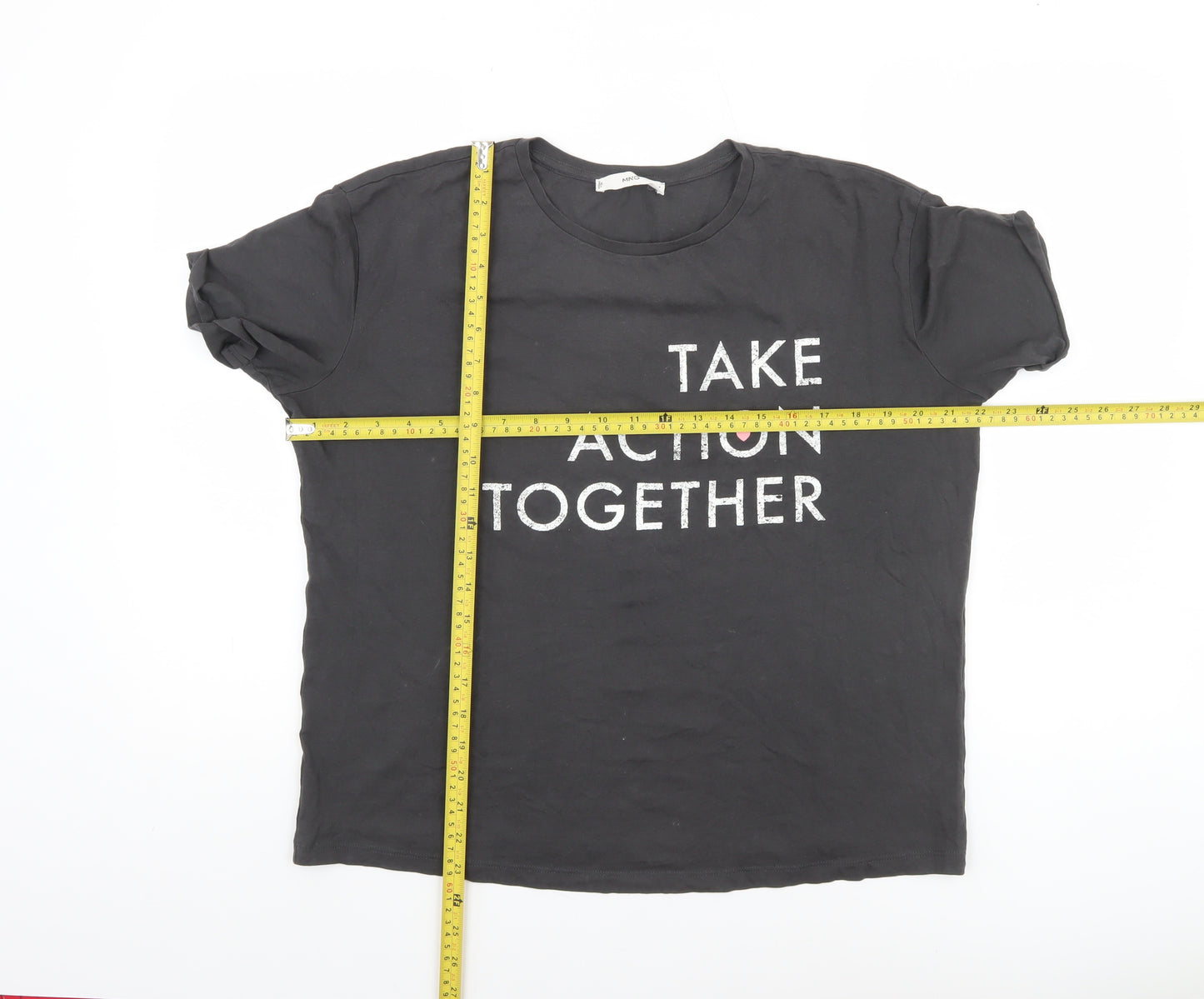 MNG Women's Black 'Take Action Together' T-Shirt Size M