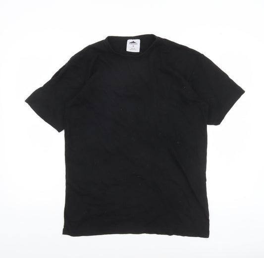 Portwest Men's Black Cotton Crew Neck Regular Fit T-Shirt Size M