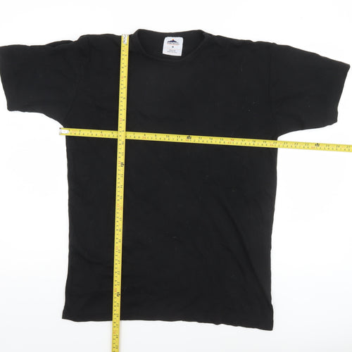 Portwest Men's Black Cotton Crew Neck Regular Fit T-Shirt Size M