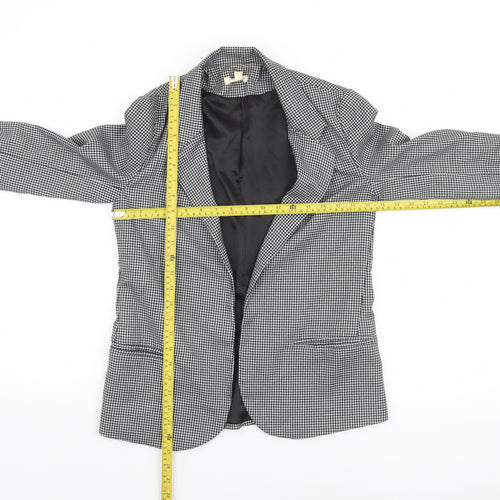 Silence + Noise Women's Black Houndstooth Blazer Size S Single-Breasted