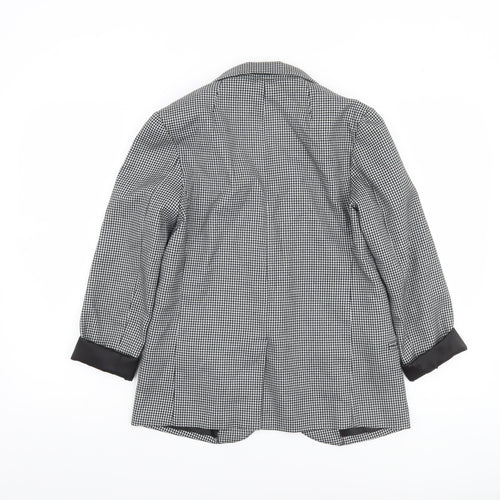 Silence + Noise Women's Black Houndstooth Blazer Size S Single-Breasted