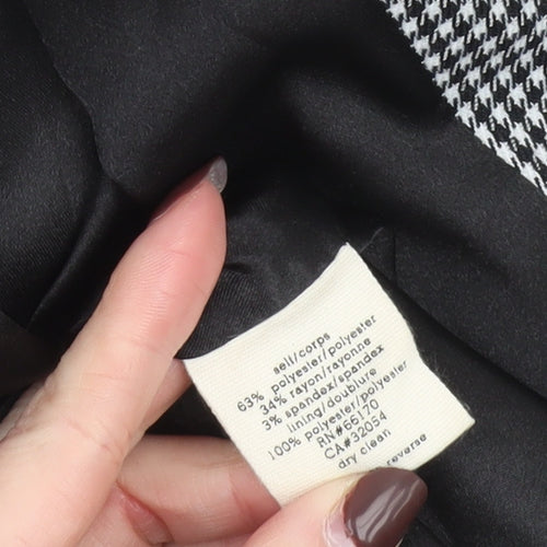 Silence + Noise Women's Black Houndstooth Blazer Size S Single-Breasted