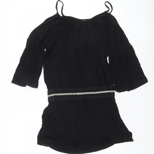 Buffalo Women's Black Beaded Tunic Blouse Size 10/12