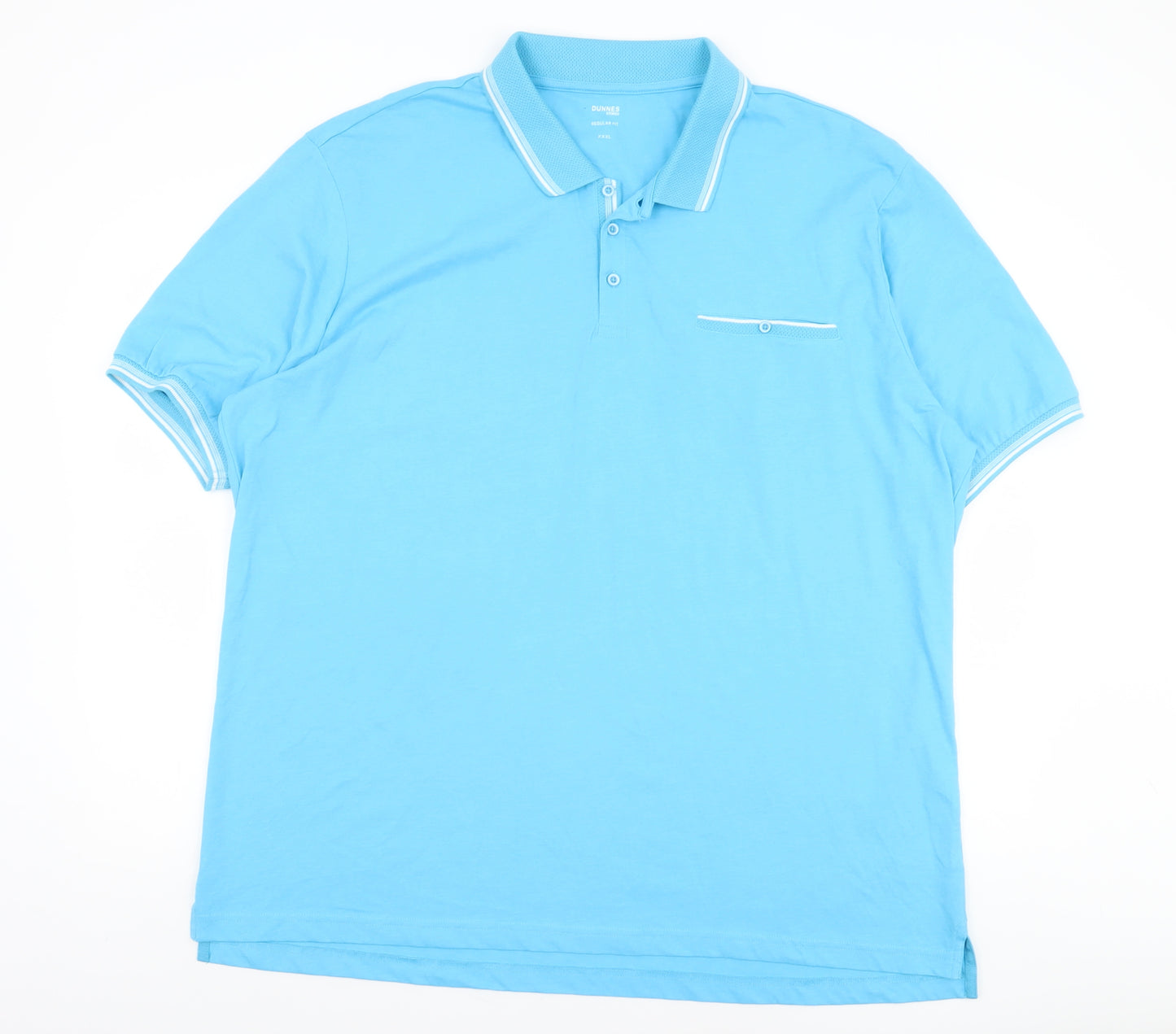 Dunnes Stores Men's Blue 3XL Regular Fit Cotton Polo Shirt