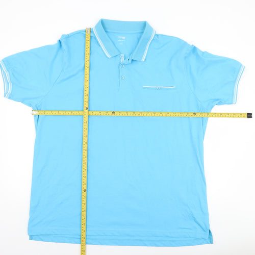 Dunnes Stores Men's Blue 3XL Regular Fit Cotton Polo Shirt