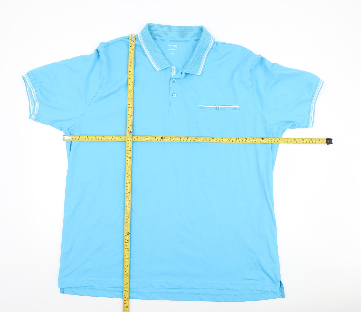 Dunnes Stores Men's Blue 3XL Regular Fit Cotton Polo Shirt