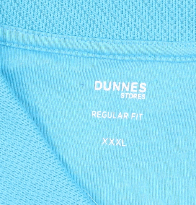 Dunnes Stores Men's Blue 3XL Regular Fit Cotton Polo Shirt