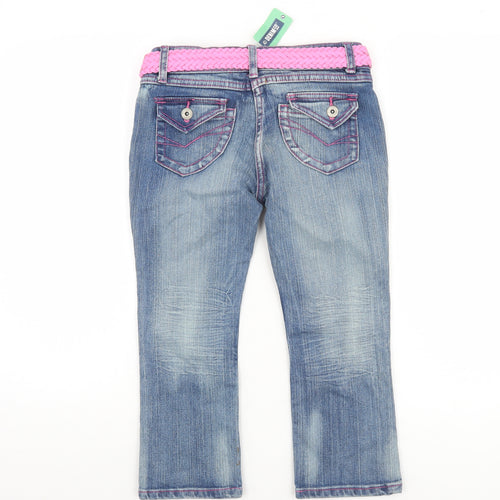 Denim Co Girls Blue Straight Jeans 9-10 Years with Pink Belt