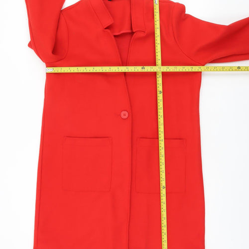 Dunnes Women Red Mid-Length Polyester Overcoat Size S