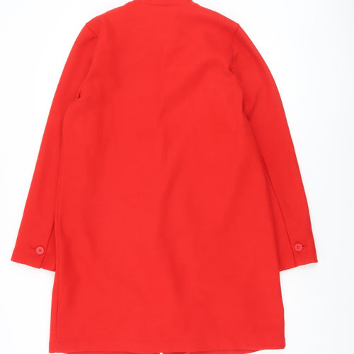 Dunnes Women Red Mid-Length Polyester Overcoat Size S