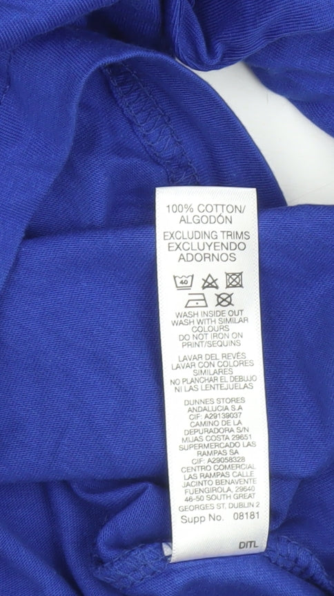 Dunnes Stores Men's Blue Christmas Graphic Cotton T-Shirt L