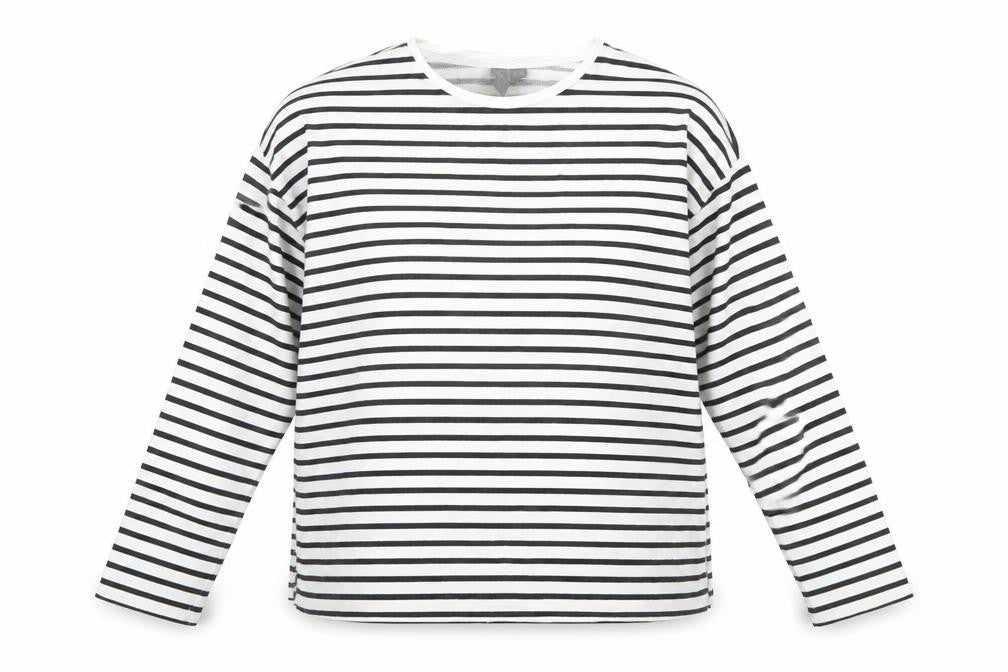 ASOS Women’s White Striped Long Sleeve Cotton Jersey Top Size 8