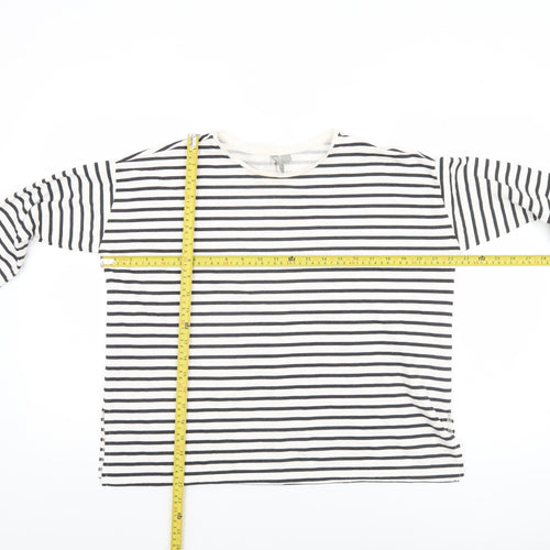 ASOS Women’s White Striped Long Sleeve Cotton Jersey Top Size 8