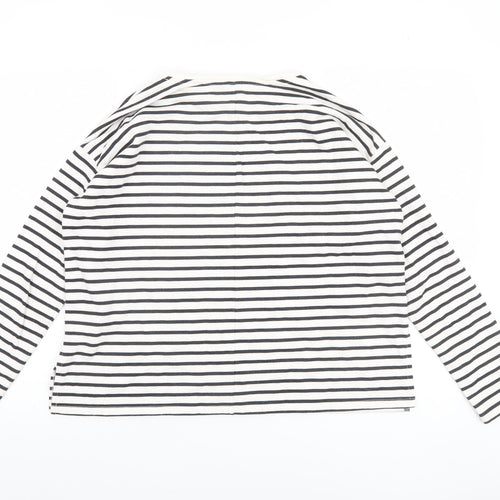 ASOS Women’s White Striped Long Sleeve Cotton Jersey Top Size 8