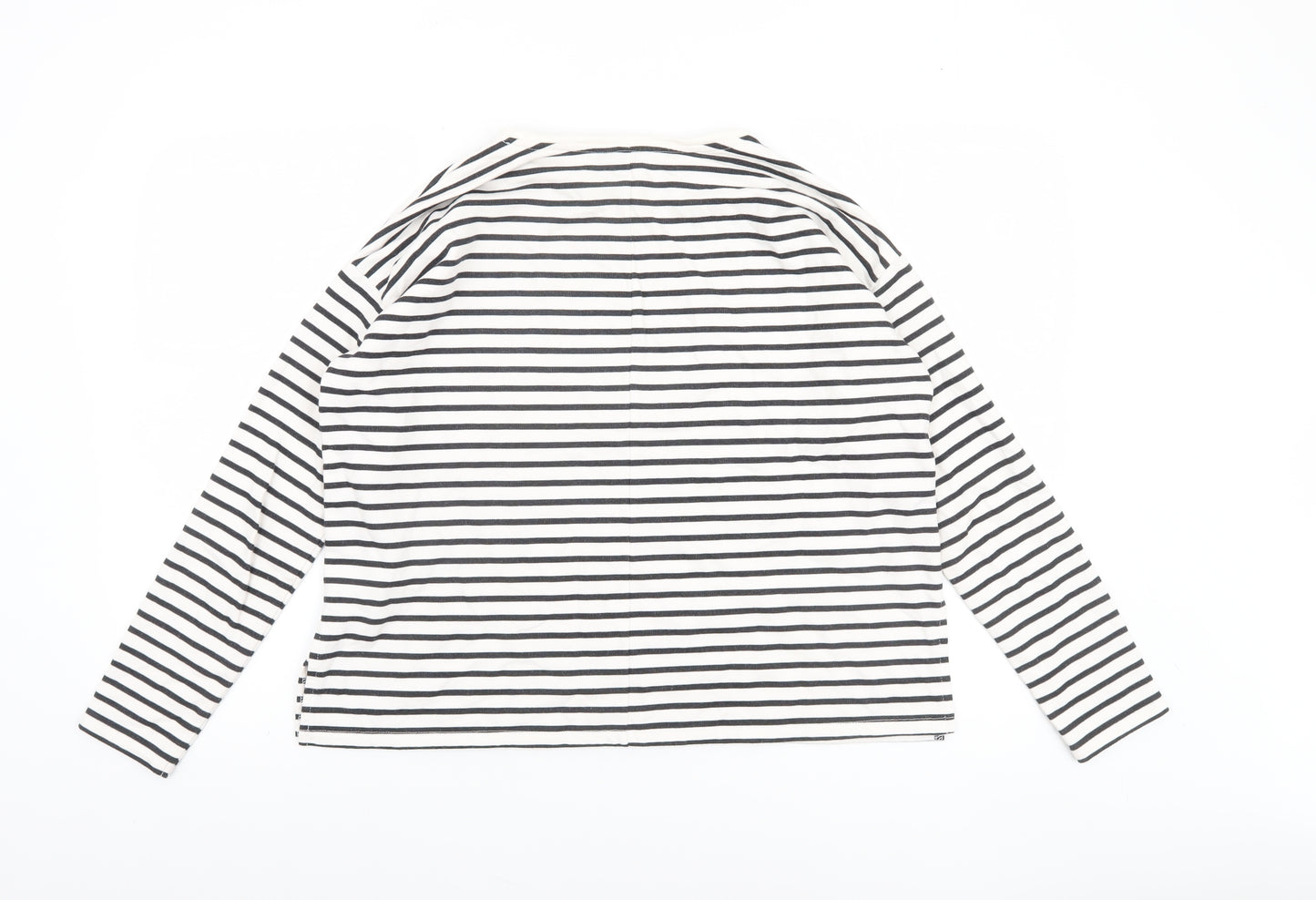 ASOS Women’s White Striped Long Sleeve Cotton Jersey Top Size 8