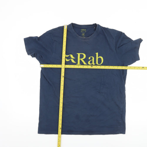 Rab Men's Navy Blue Organic Cotton Crew Neck T-Shirt L