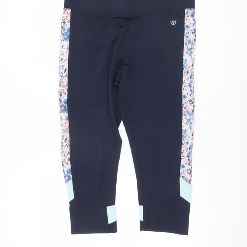Dunnes Stores St. Bernard Women’s Navy Floral Panel Capri Leggings Size L