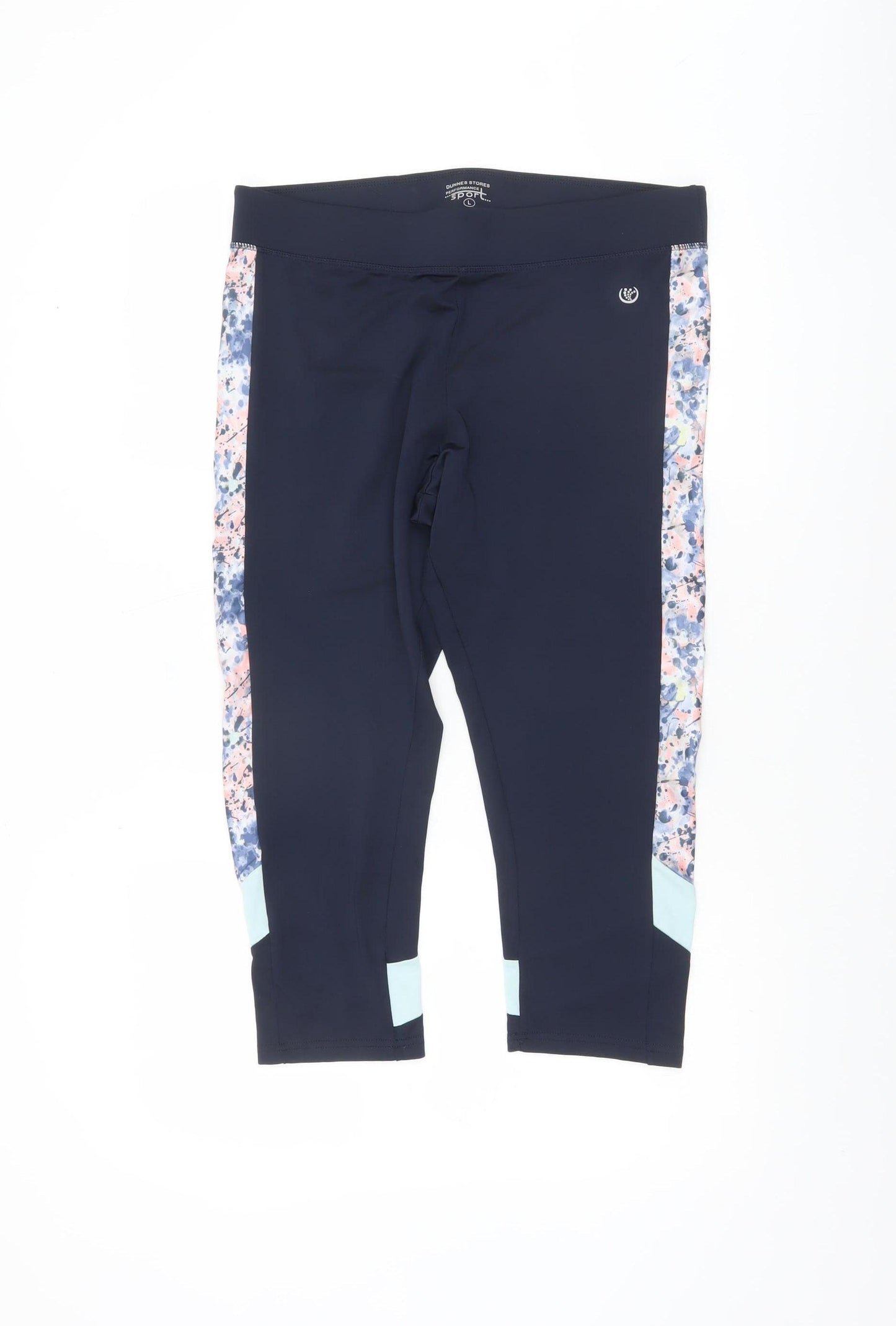 Dunnes Stores St. Bernard Women’s Navy Floral Panel Capri Leggings Size L