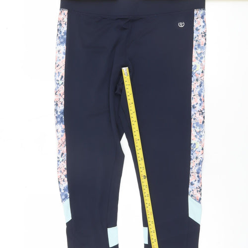 Dunnes Stores St. Bernard Women’s Navy Floral Panel Capri Leggings Size L