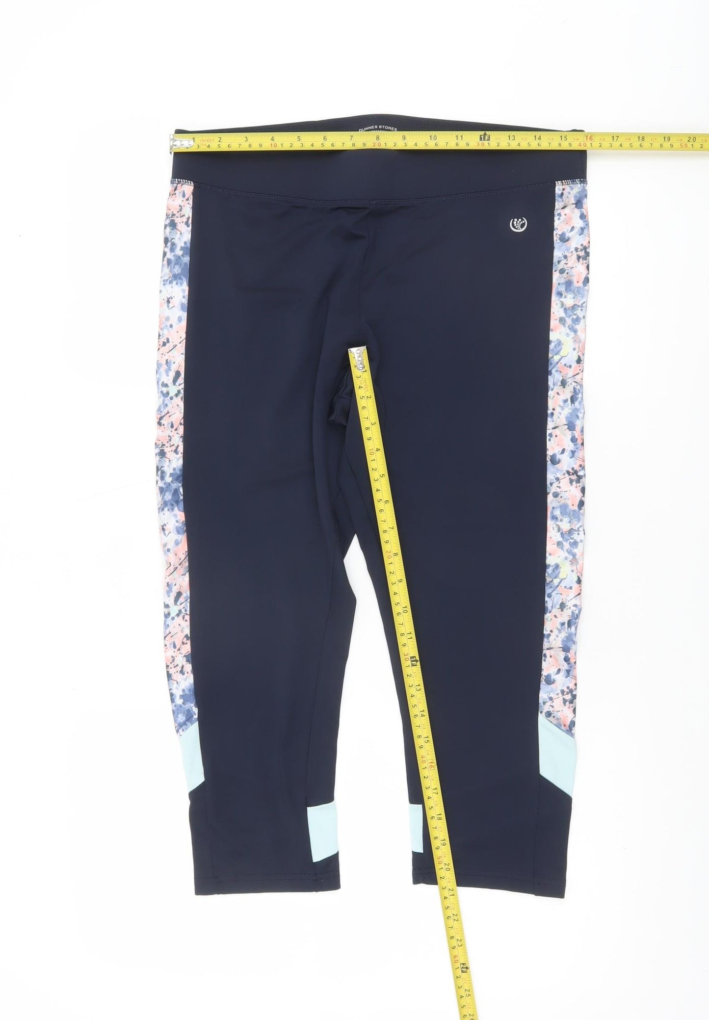 Dunnes Stores St. Bernard Women’s Navy Floral Panel Capri Leggings Size L