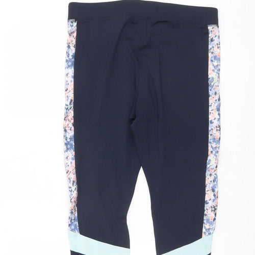 Dunnes Stores St. Bernard Women’s Navy Floral Panel Capri Leggings Size L
