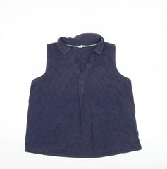 White Stuff Women’s Blue Sleeveless V-Neck Tunic Blouse Size 16