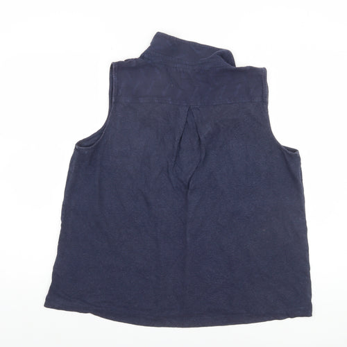 White Stuff Women’s Blue Sleeveless V-Neck Tunic Blouse Size 16