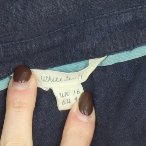 White Stuff Women’s Blue Sleeveless V-Neck Tunic Blouse Size 16