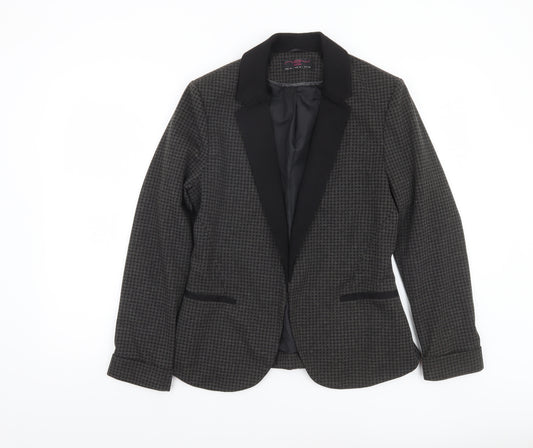New Look Women’s Black Houndstooth Blazer UK 12 Regular Fit