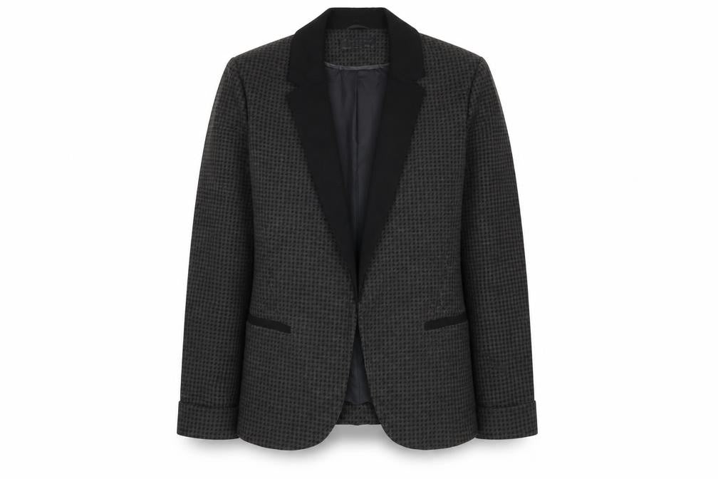 Front view of New Look Women’s Black Houndstooth Blazer UK 12 Regular Fit