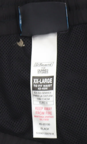 St. Bernard Men's Black 2XL Jogger Trousers Elastic Waist Lightweight