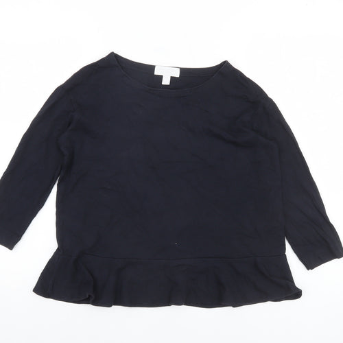 The White Company Womens Black Size 6 Tunic Style Blouse