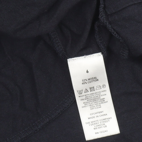 The White Company Womens Black Size 6 Tunic Style Blouse