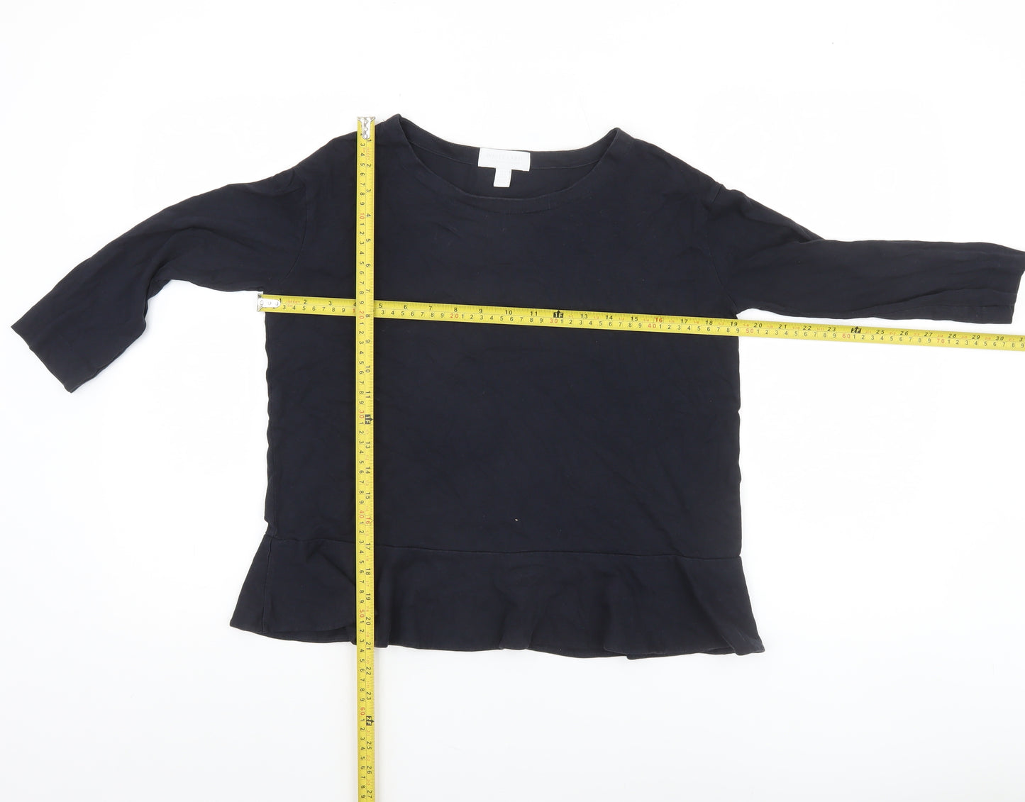 The White Company Womens Black Size 6 Tunic Style Blouse