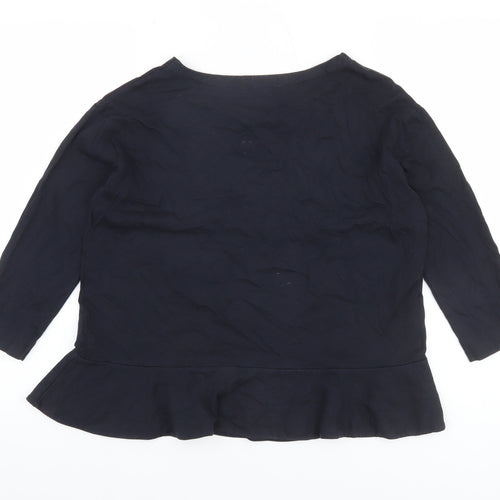 The White Company Womens Black Size 6 Tunic Style Blouse