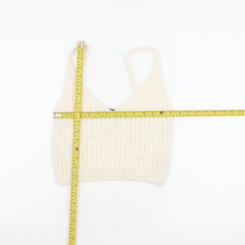 Primark Women’s Ivory Knit Alpaca Blend V-Neck Cami Top Size S