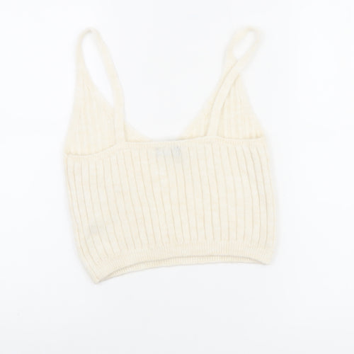 Primark Women’s Ivory Knit Alpaca Blend V-Neck Cami Top Size S