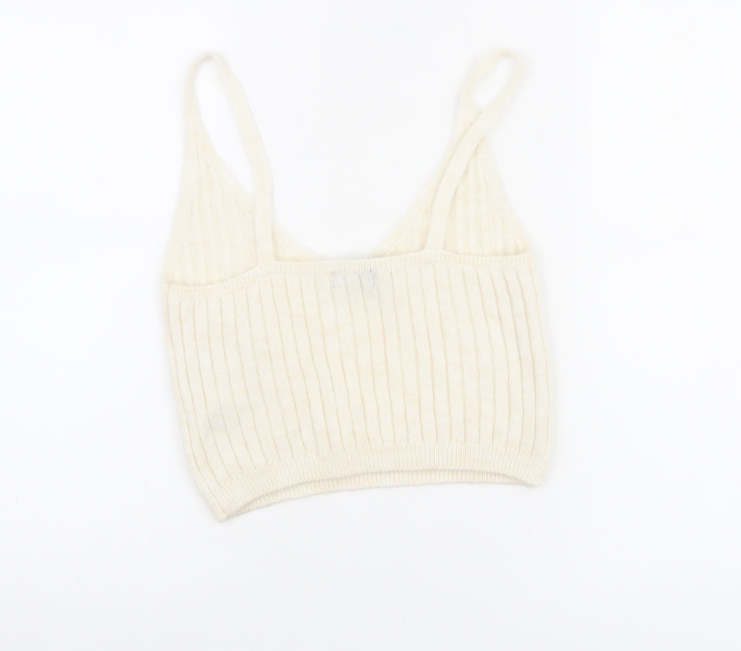 Primark Women’s Ivory Knit Alpaca Blend V-Neck Cami Top Size S